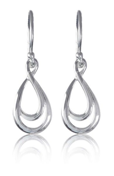 Double Loop Drop Silver Earrings – NinaBreddal