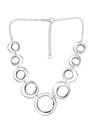 Silver Crooked Disc Necklet | Nina B jewellery