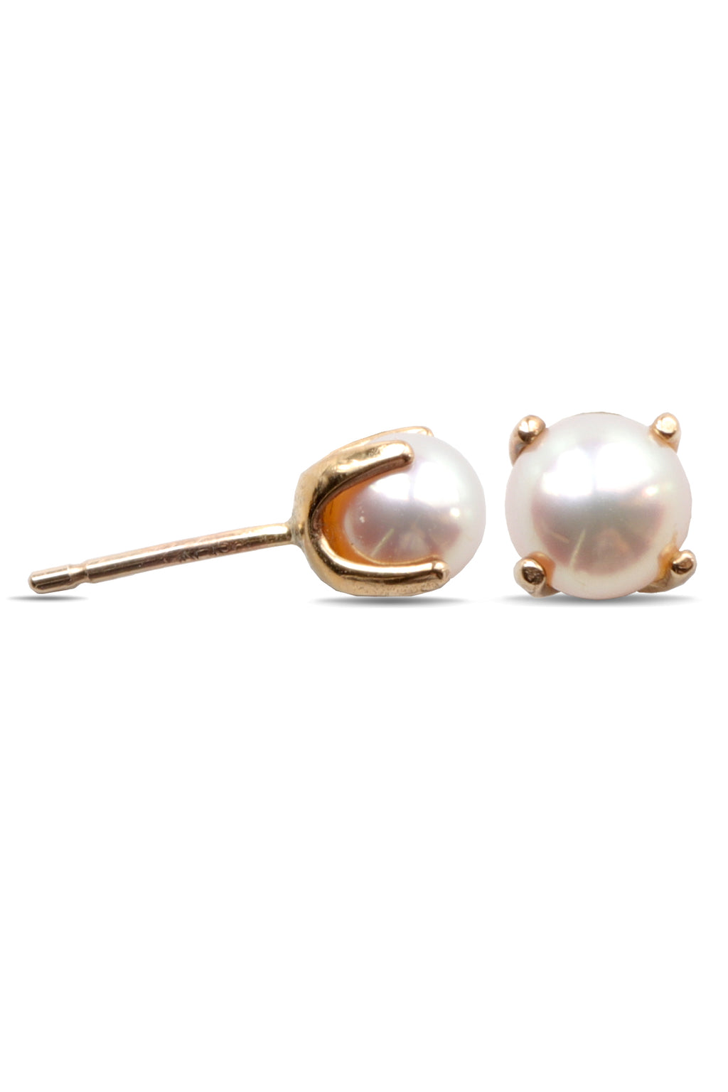 9ct Gold Earring Claw-Set Pearls