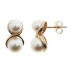 Gold Pearl Crossover Earrings