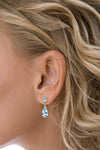 9ct Gold Earring Blue Topaz Drop