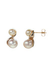 9ct Gold Earring Double Pearl