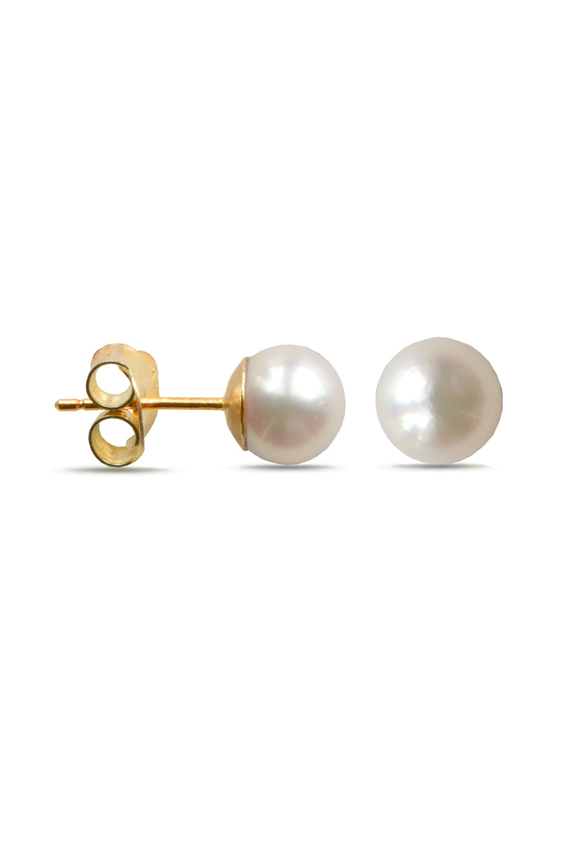 9ct Gold Simple Pearl Stud Earring
