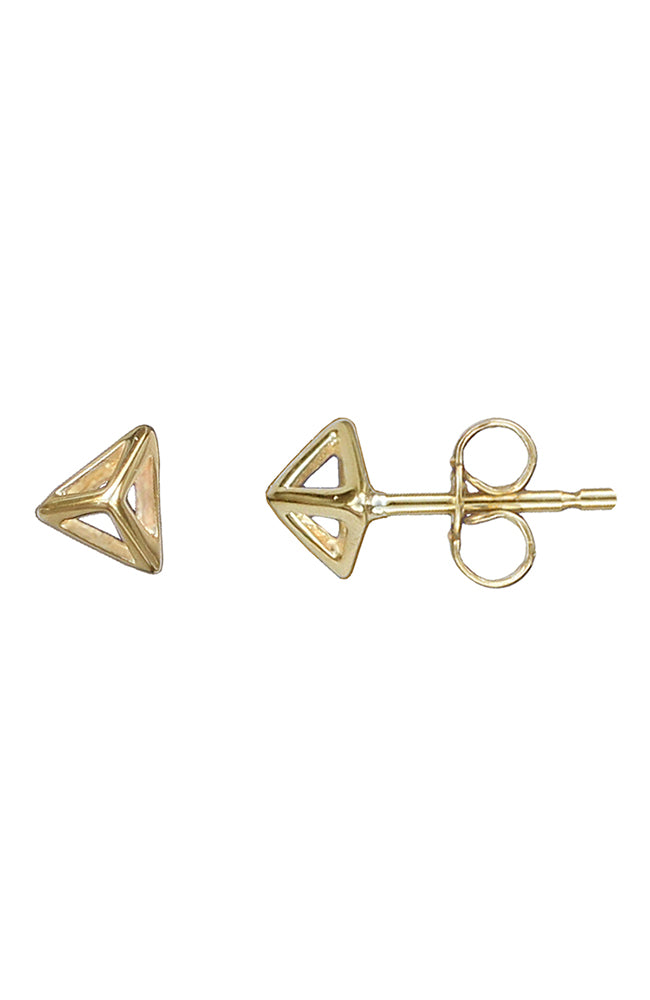 Gold Earring Pyramid Stud Earrings