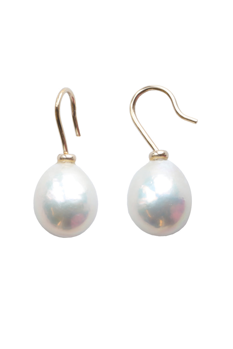 9ct Gold Earrings Baroque Pearl Drops