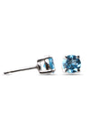 White Gold Faceted Stud Earrings