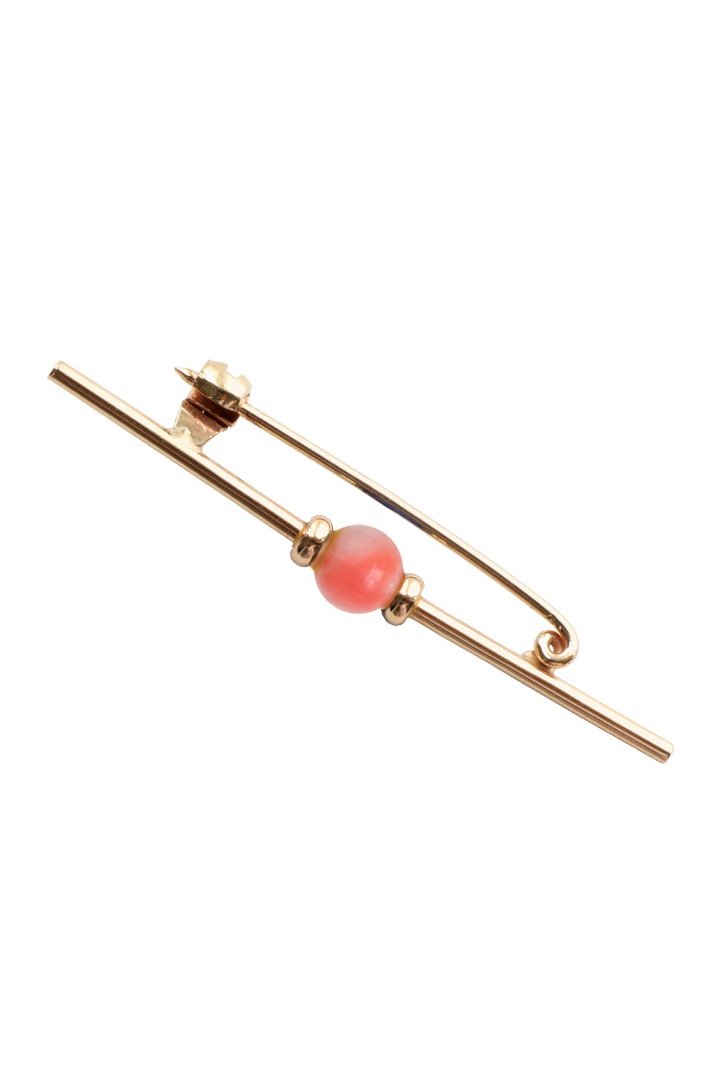 Gold Bar Brooch with Pearl