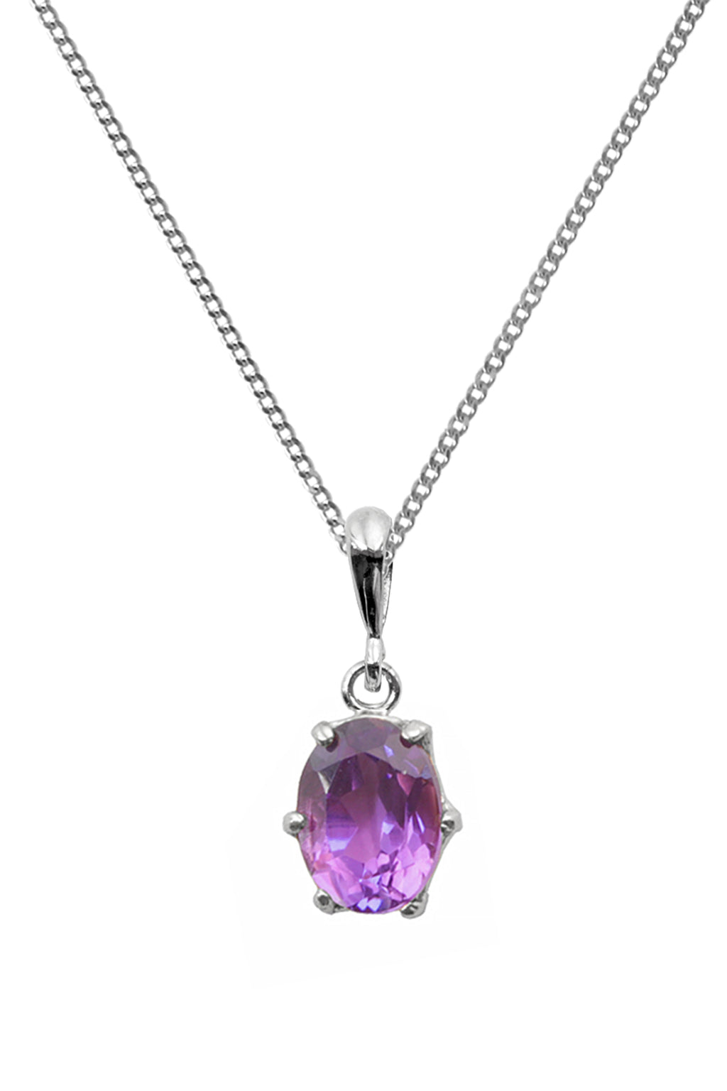 9ct White Gold Amethyst Pendant