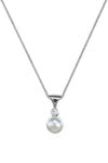 White Gold Pendant with Pearl and Diamond