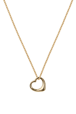 9ct Gold Open Heart Pendant + Chain