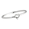 Diamond Heart Silver bangle