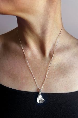 Silver Folded Pendant & Chain