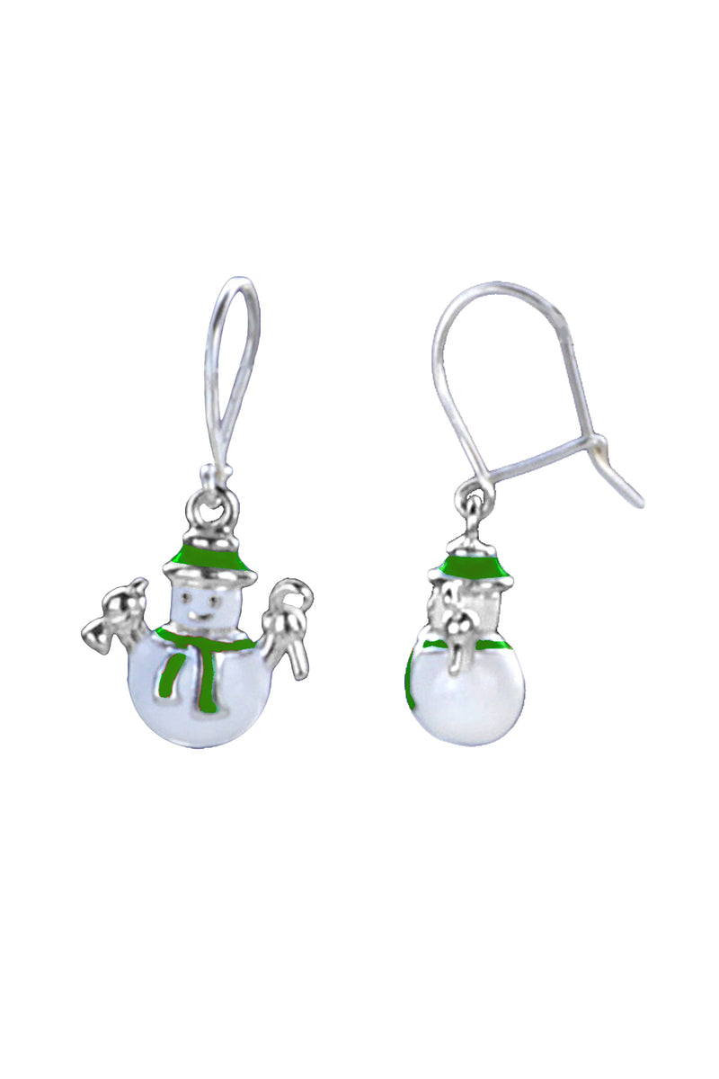 Snowmen Silver Earrings