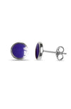 Silver Stone-Set Round Earrings