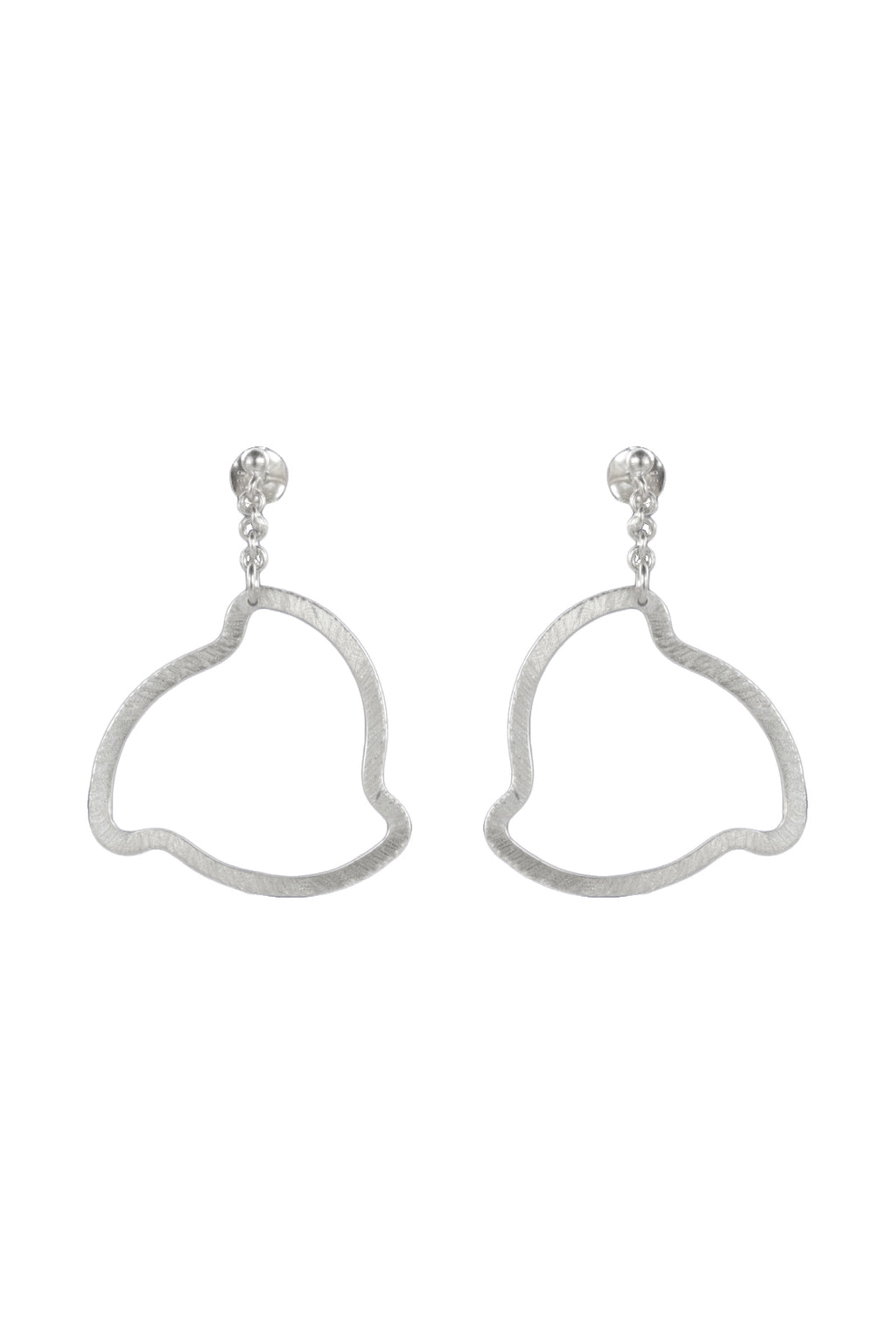 Silver Triangle Drop Earrings