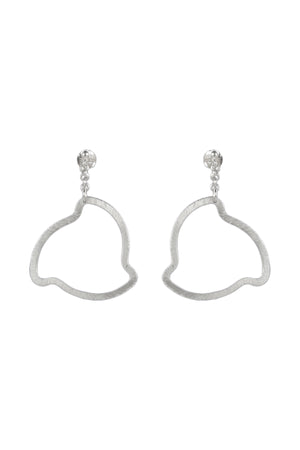 Silver Triangle Drop Earrings