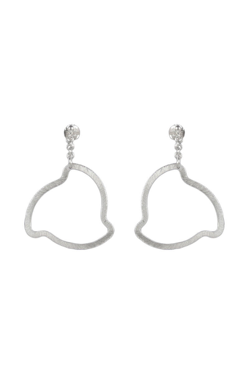 Silver Triangle Drop Earrings