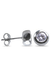 Sparkling Cubic Zirconia Stud Earrings in Silver