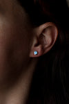 Blue Topaz Rub-Over Stud Earrings in Silver