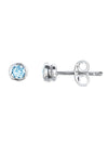 Blue Topaz Rub-Over Stud Earrings in Silver