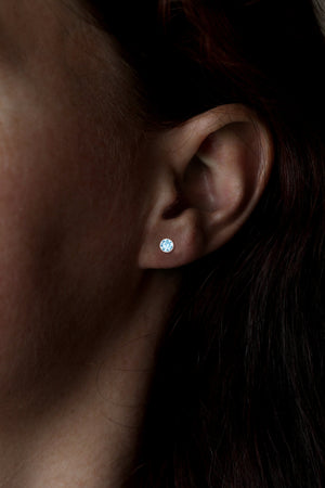 Blue Topaz Rub-Over Stud Earrings in Silver