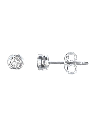 Sparkling Cubic Zirconia Stud Earrings in Silver