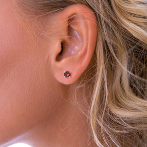 White Gold Faceted Stud Earrings