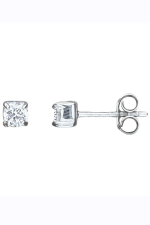 Cubic Zirconia Claw-Set Stud Earrings in Silver