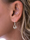 Double Loop Drop Silver Earrings