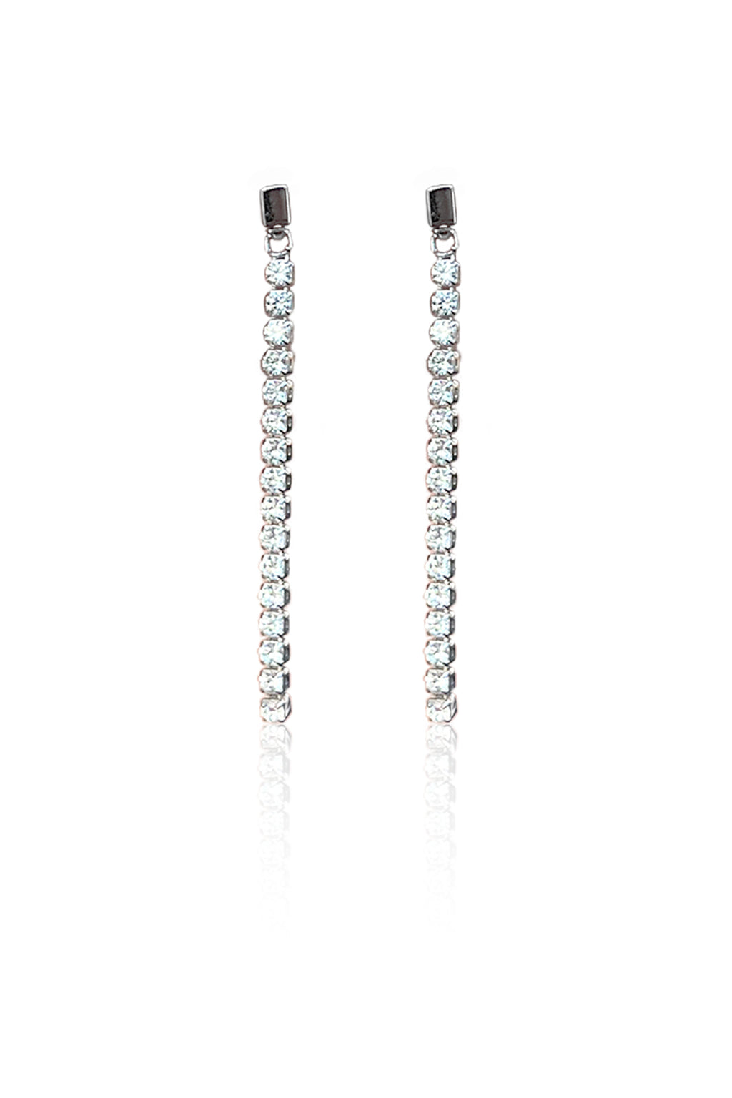 Slim CZ Drop Earrings