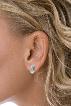Silver Double Fold Earrings
