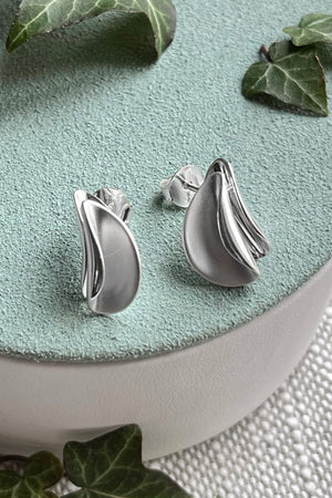 Silver Double Fold Earrings