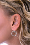 Silver Open Circle Drop Earrings