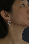 Silver Open Circle Drop Earrings