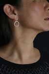 Silver Open Circle Drop Earrings