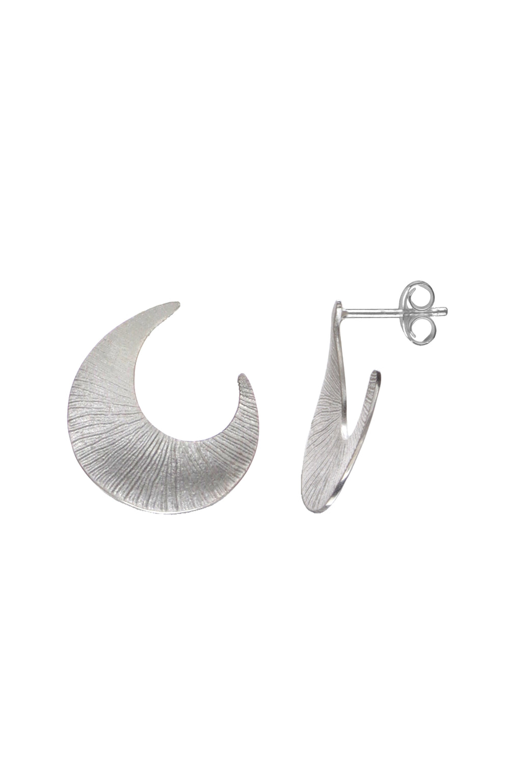 Silver Fluted Hoop Earrings