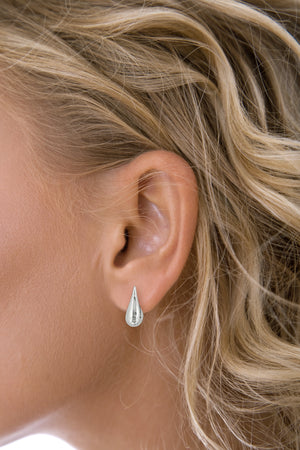 Silver Polished Teardrop Earrings