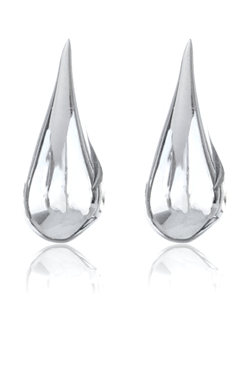 Silver Polished Teardrop Earrings