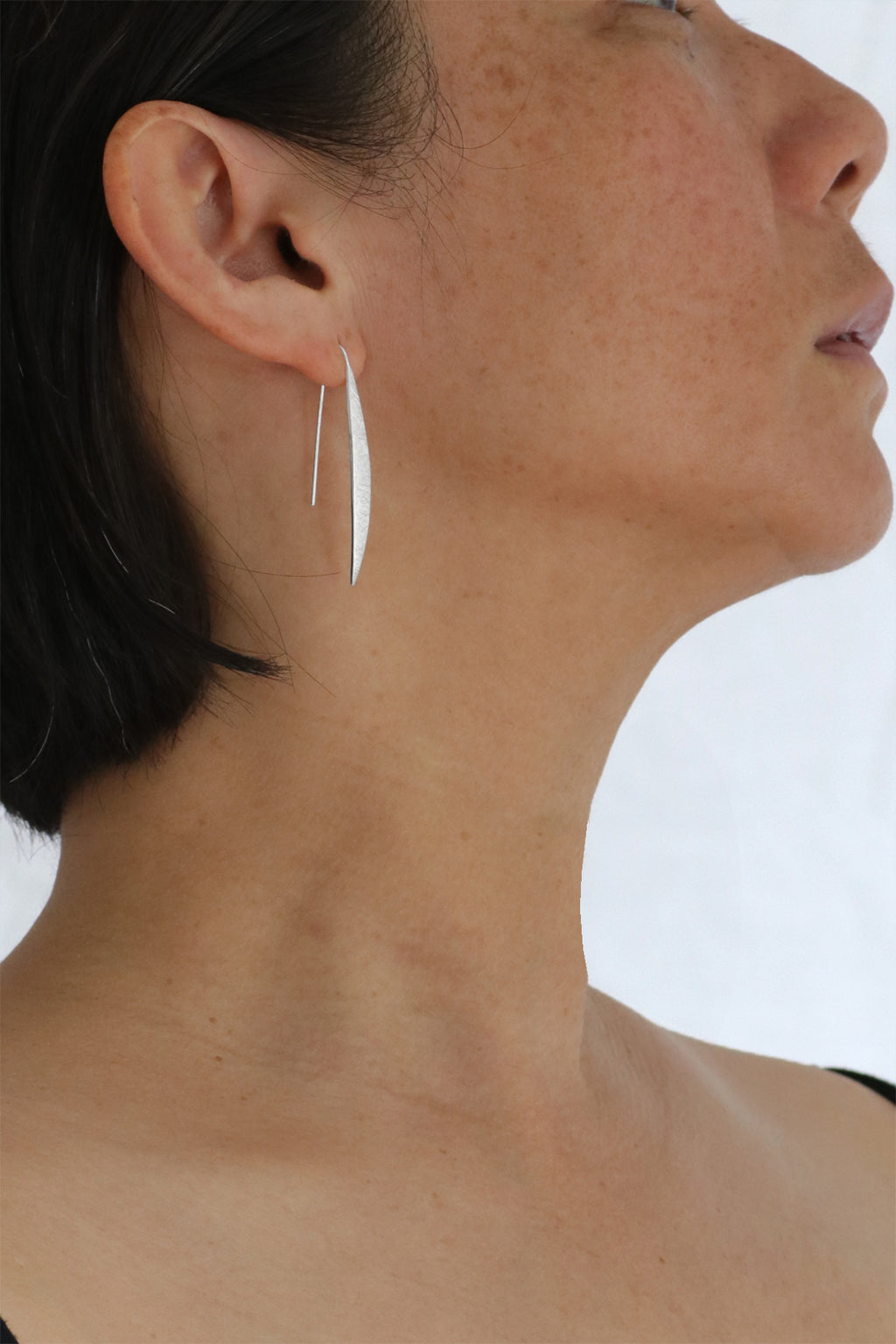 Silver Slim Drop Earrings