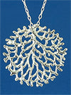 Silver Pendant Fan of Coral