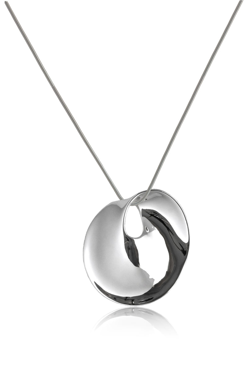 Silver Polished Eternal Circle Pendant