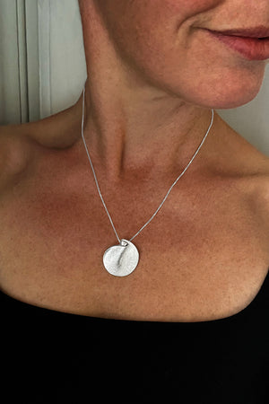 Sterling Silver Round Fold Pendant & Chain