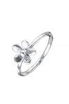 Silver Polished Daisy Ring