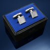 Silver Square Stone Cufflinks