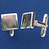 Silver Square Stone Cufflinks