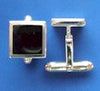 Silver Square Stone Cufflinks