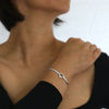 Diamond Heart Silver bangle