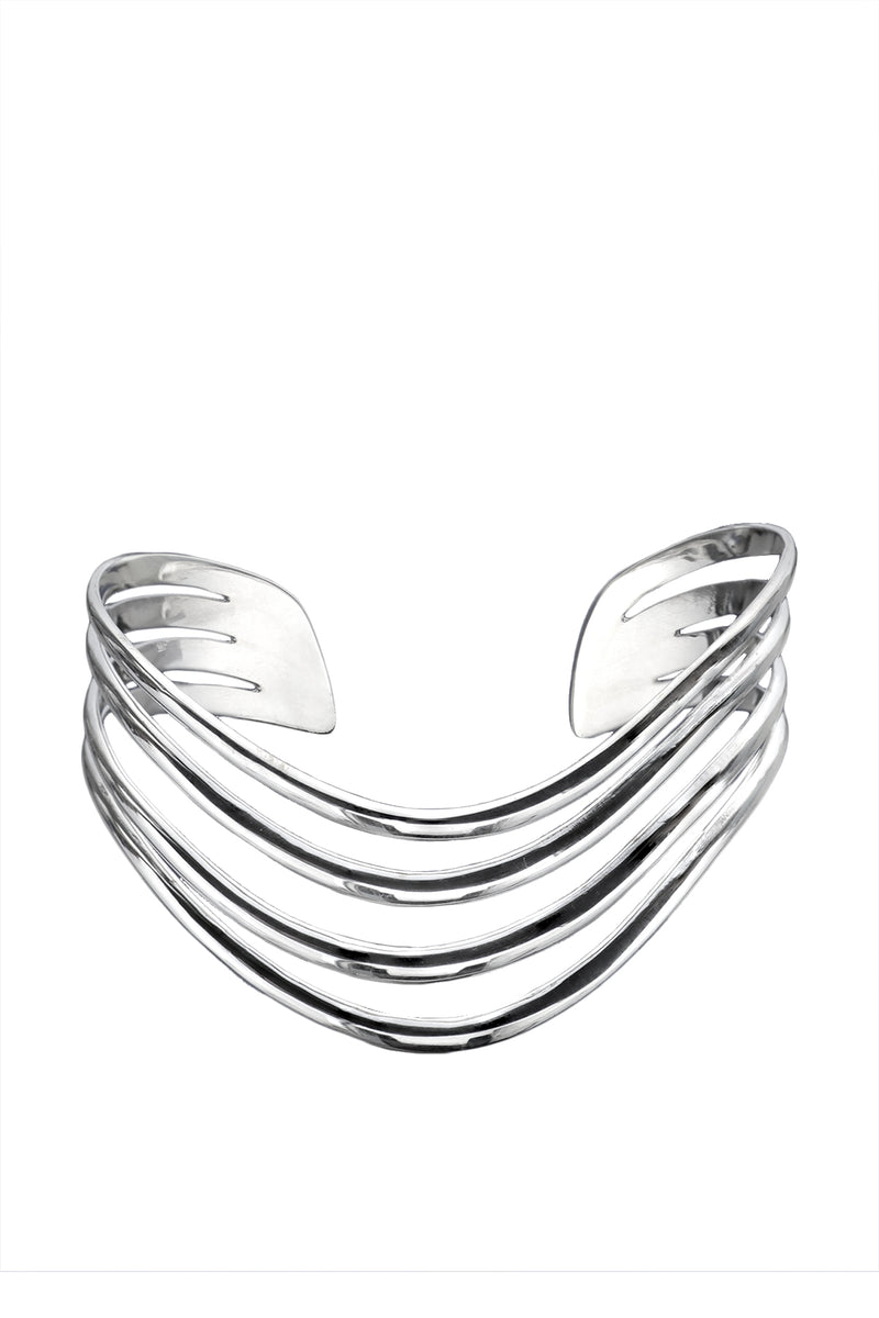 Silver Wave Slip-On Bangle – NinaBreddal