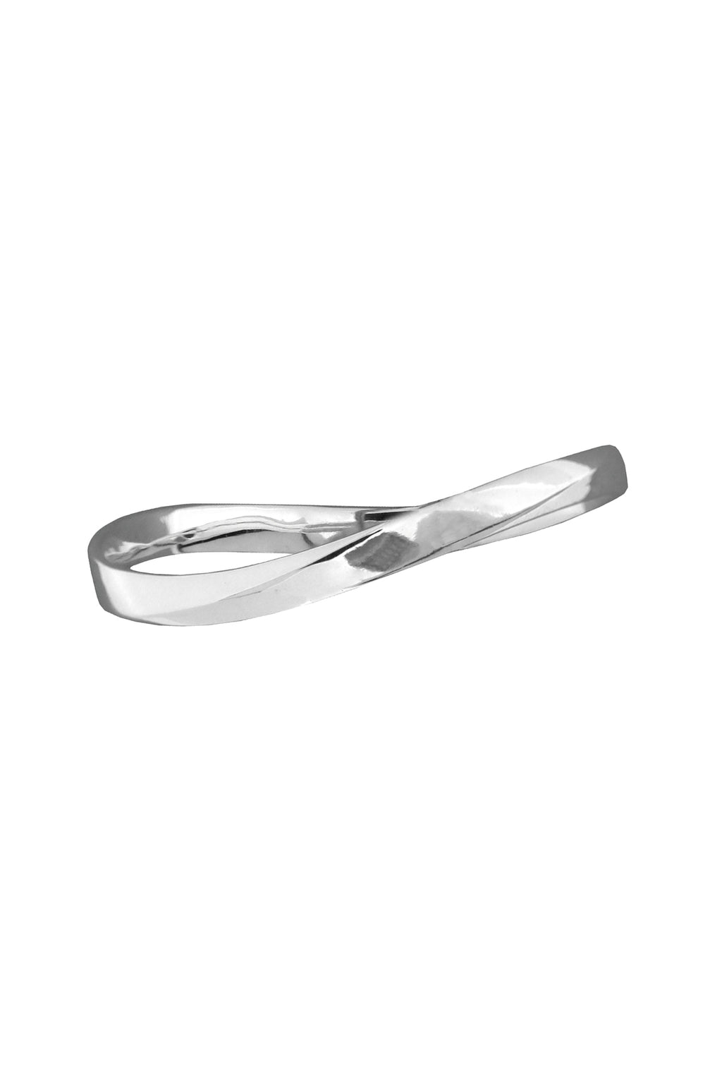 Silver Oval Wavy Bangle