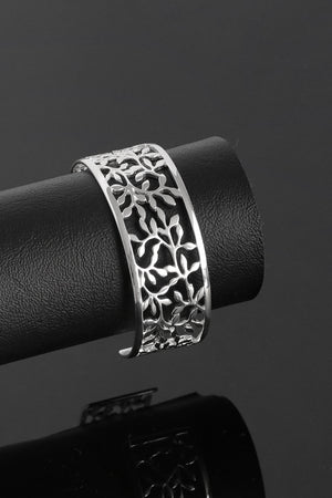 Silver Leaves Cuff Bangle
